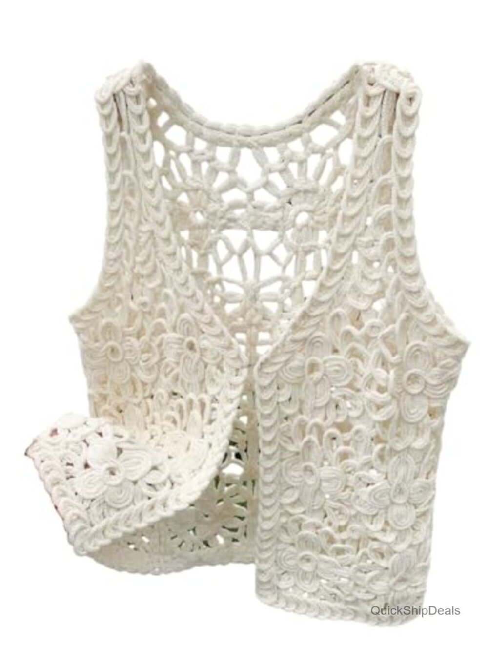 Boho Crochet Vest Top Hollow Out Sleeveless Knit Summer Sweater